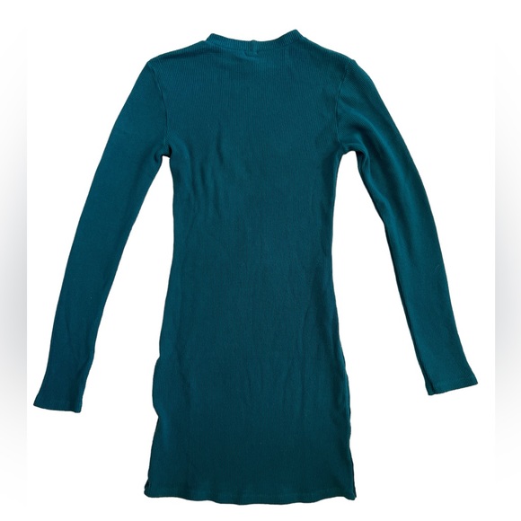 Monrow Brushed Thermal Long Sleeve Mock Neck Mini Dress in Abyss NWT! size Med - Picture 8 of 9